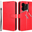 Etui z klapką do Tecno Pova 5 Pro 4G, Crazy Horse Wallet, czerwone