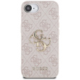 Etui GUESS do iPhone 16E, 4G Big Metal Logo, różowe