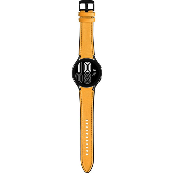 Pasek Skórzany do Samsung Galaxy Watch 4/5/6 40/42/43/44/45/46/47mm, Zółty