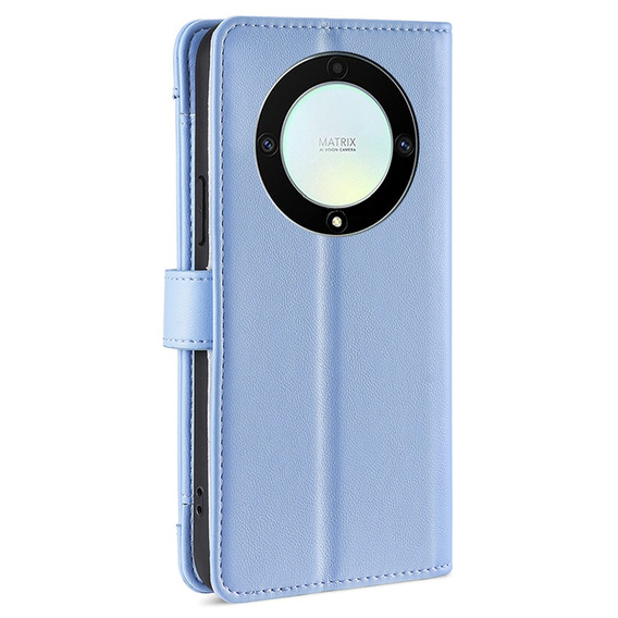 Etui z klapką do Honor Magic5 Lite, Wallet Zipper Pocket, niebieskie