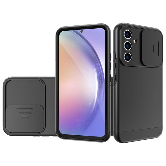 Etui do Samsung Galaxy A54 5G, ERBORD Cam Slider, czarne + Szkło hartowane