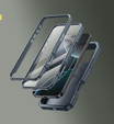 Etui pancerne do iPhone 16 Pro Max, Dexnor CamProtect MagSafe, niebieskie (Dwie ramki)