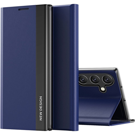 Zestaw Etui do Samsung Galaxy A34 5G, Side Magnetic z klapką, Granatowe + szkło