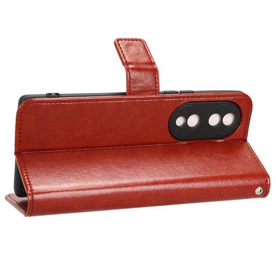 Etui z klapką do Honor 70 5G, Crazy Horse Wallet, brązowe