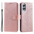 Etui z klapką do Oppo A17, Mandala, różowe rose gold