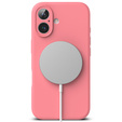 Etui Ringke do iPhone 16, Silicone MagSafe, różowe + Szkło Hartowane 9H