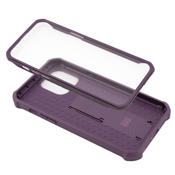 Etui pancerne do iPhone 14 Pro Max, Dexnor Full Body, fioletowe