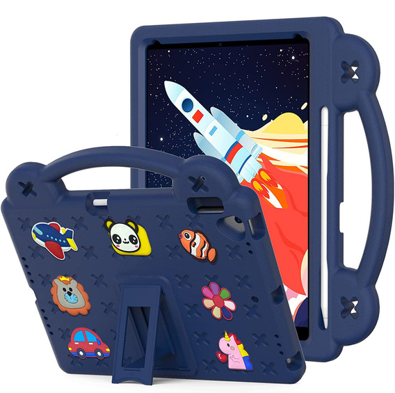 Etui do iPad 10.2" 2021/2020/2019 (9/8/7 gen.) / Air 10.5" 2019 (3 gen.) , Cute Patterns, z podstawką, Granatowe