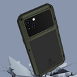 Etui Love Mei do iPhone 14, pancerne ze szkłem, zielone