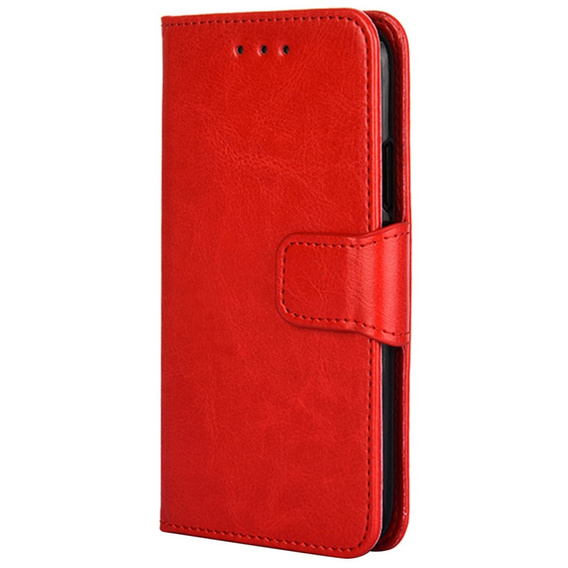 Etui z klapką do TCL 305i, PU Leather Wallet Case, czerwone