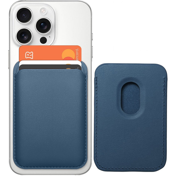 Magnetyczny portfel na karty Leather Mag Wallet – kompatybilny z MagSafe - niebieski