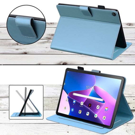Etui do Lenovo Tab M10 Plus 10.6 Gen 3, z klapką, animal, niebieskie