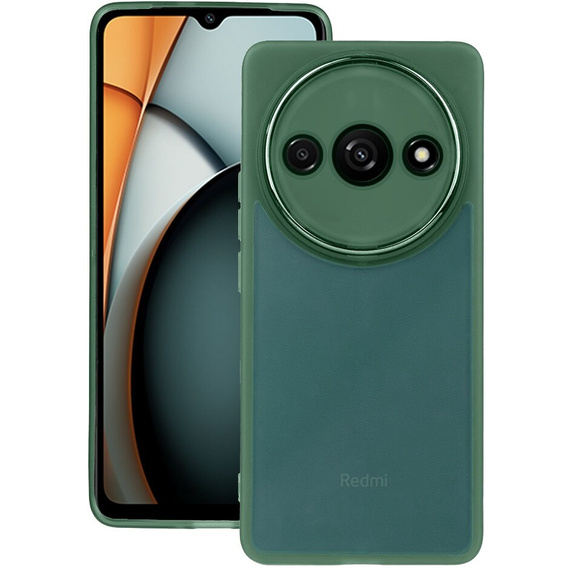 Etui silikonowe do Xiaomi Redmi A3, z ochroną aparatu, przezroczyste / zielone
