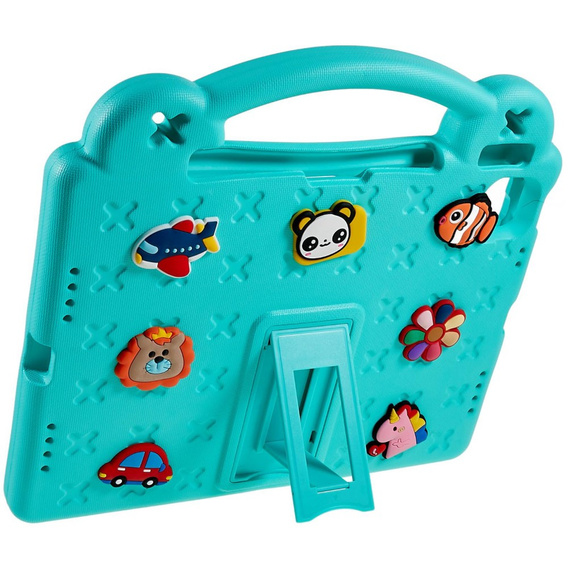 Etui do iPad Air 11" 2025/2024 (7/6 gen.), Cute Patterns, z podstawką, zielone