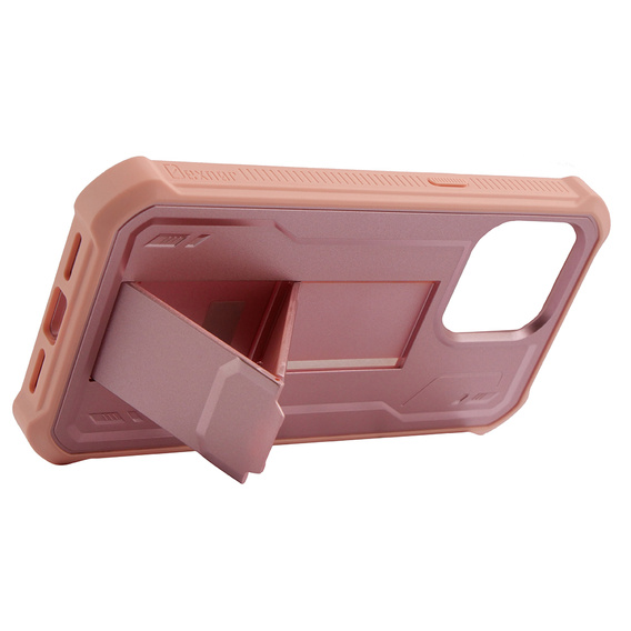 Etui pancerne do iPhone 13 Pro, Dexnor Full Body, różowe rose gold