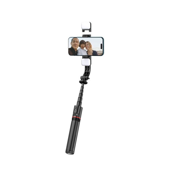 Tech-Protect Kijek Selfie Stick Tripod Bluetooth z lampą LED, czarny