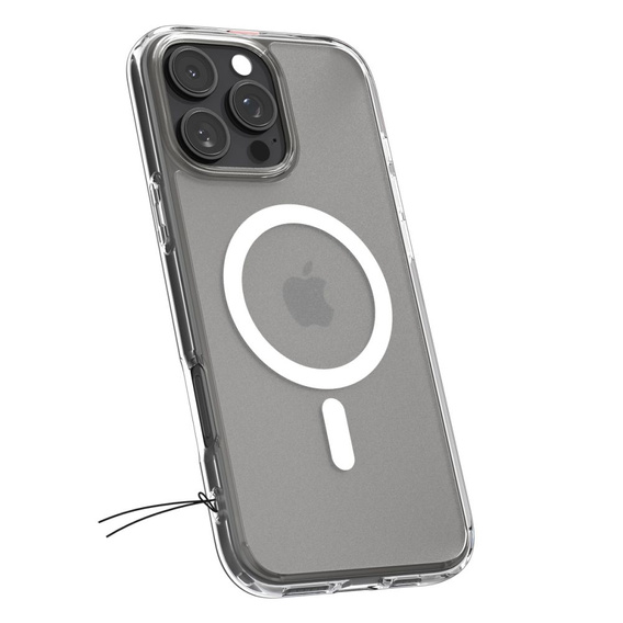 Etui z MagSafe Spigen do iPhone 16 Pro, Ultra Hybrid, półprzezroczyste / białe + Szkło Hartowane 9H