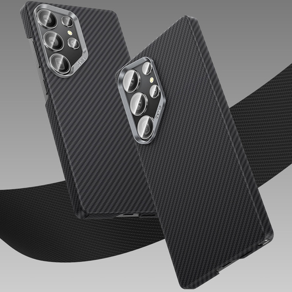 Etui BENKS Kevlar do Samsung Galaxy S25+ Plus, Carbon Fiber 600D 0044, do MagSafe, czarne