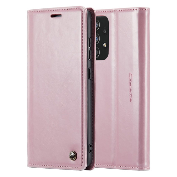 Etui z klapką CASEME do Samsung Galaxy A33 5G, Waxy Textured, różowe