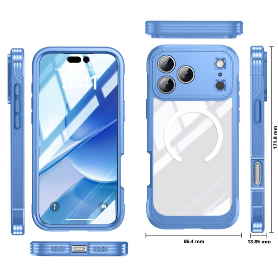 Etui Shockproof ze szkłem, do MagSafe do iPhone 17 Pro Max
