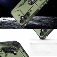 Etui pancerne do Samsung Galaxy A14 4G/5G, z ringiem, zielone