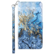 Etui z klapką do Oppo A17, Wallet, Marble niebieskie