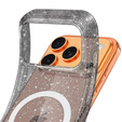 Etui do iPhone 17 Pro Max, do MagSafe, brokat - półprzezroczyste czarne
