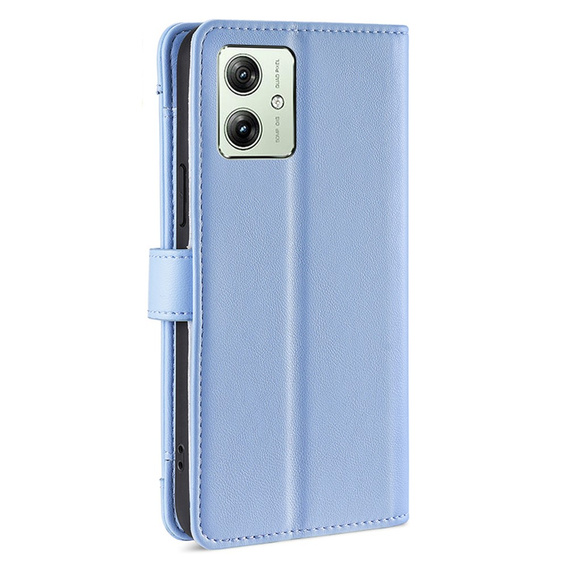 Etui z klapką do Motorola Moto G54 5G, Wallet Zipper Pocket, niebieskie