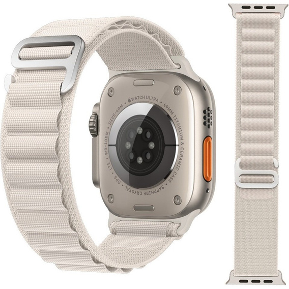 Zestaw Pasek Nylonowy + Etui 2w1 do Apple Watch 4/5/6/SE 44mm, Biały