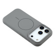 Etui silikonowe do iPhone 17 Pro, do MagSafe, antywstrząsowe, szare