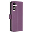 Etui z klapką do Samsung Galaxy S23 FE, BINFEN Wallet, ciemnofioletowe + szkło 9H