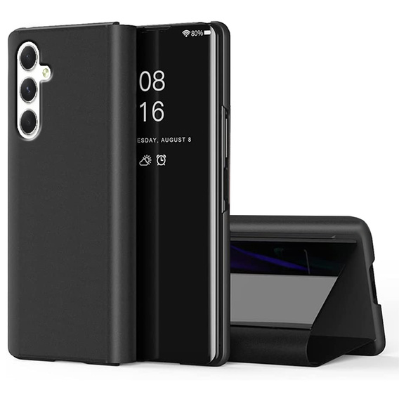 Zestaw Etui do Samsung Galaxy A54, Clear View z klapką, Czarne + szkło