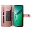 Etui z klapką do Realme 14 Pro 5G, Wallet Zipper Pocket, różowe