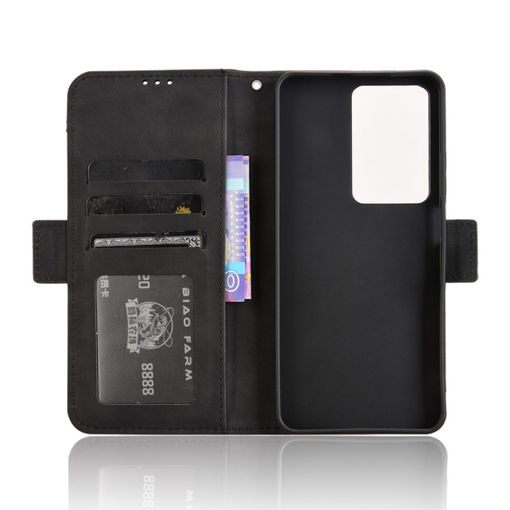 Etui z klapką do Realme 14X / Realme C75, Card Slot, czarne