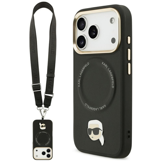 Etui Karl Lagerfeld Big Strap Karl Metal Logo MagSafe do iPhone 17 Pro
