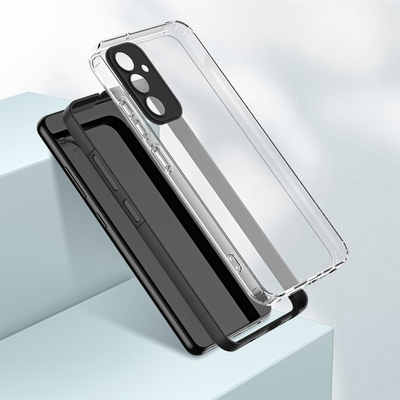 Etui do Samsung Galaxy M34 5G, Fusion Hybrid, z ochroną aparatu, przezroczyste / czarne