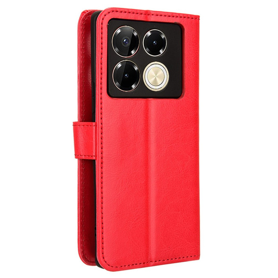 Etui z klapką do Infinix Note 40 Pro Plus, Crazy Horse Wallet, czerwone
