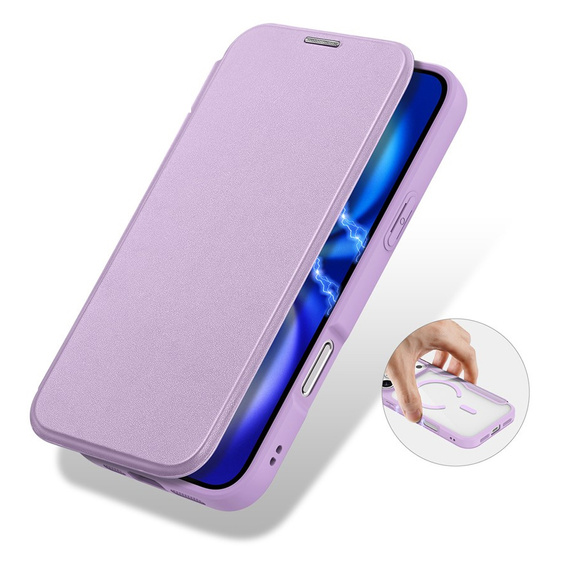 Etui Dux Ducis do iPhone 17 Pro Max, Skin X Pro,  z klapką, do MagSafe, fioletowe