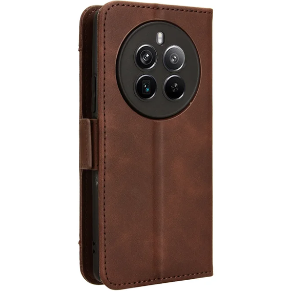 Etui z klapką do Realme 12 Pro 5G / 12 Pro+ 5G, Card Slot, brązowe