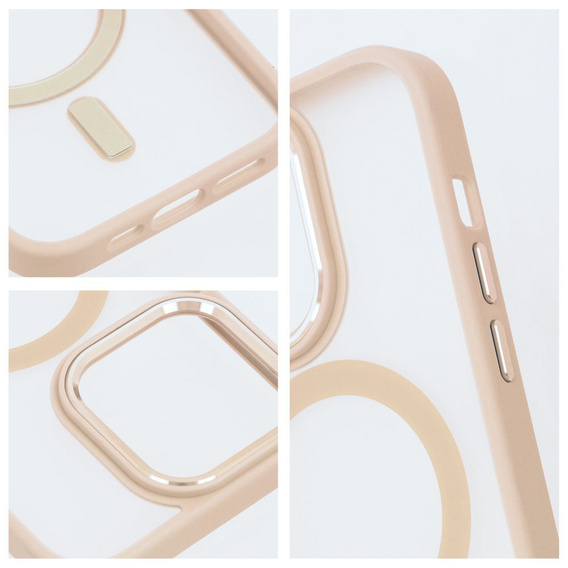 Etui do iPhone 16 Pro Max, do MagSafe, ERBORD Matt Case, przezroczyste / różowe + Szkło na ekran