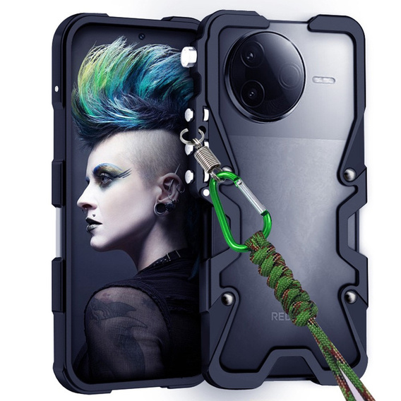 Aluminiowe etui ochronne bumper do Xiaomi Poco F7 Pro 5G – czarne