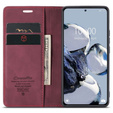 Etui CASEME do Xiaomi 12T / 12T Pro, Leather Wallet Case, czerwone
