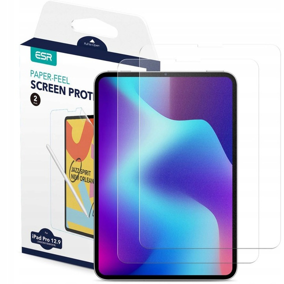 2x ESR Folia Ochronna Paper Feel do IPAD PRO 12.9 4 / 5 / 6 / 2020-2022 MATTE CLEAR