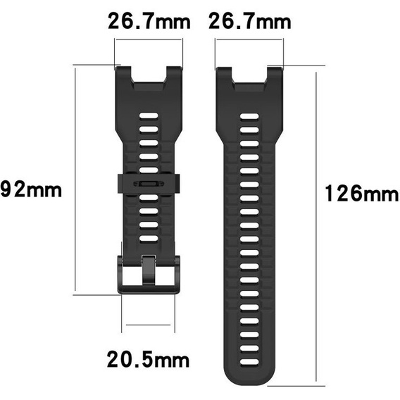 Pasek Silikonowy do Amazfit T-Rex/T-Rex PRO, Czarny