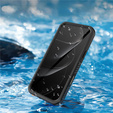 Etui Redpepper do iPhone 17 Pro Max, Wodoodporne IP68, do MagSafe, przezroczyste z czarnymi bokami