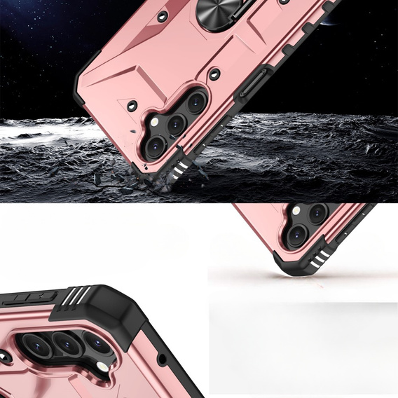 Etui pancerne do Samsung Galaxy A14 4G/5G, z ringiem, różowe rose gold