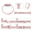 Bransoleta + Etui z Diamentami do Apple Watch 4/5/6/SE 40mm, Różowa