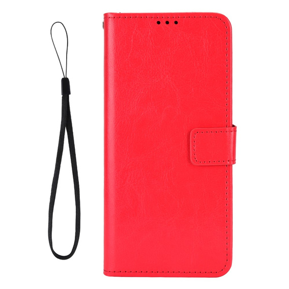 Etui z klapką do Samsung Galaxy A56 5G, Crazy Horse Wallet, czerwone
