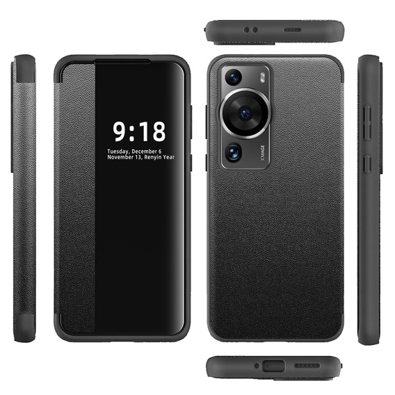 Etui do Huawei P60 Pro, z klapką Side View, czarne