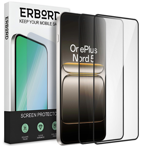 2x Szkło Hartowane ERBORD 3D do OnePlus Nord 4 – ochrona całego ekranu